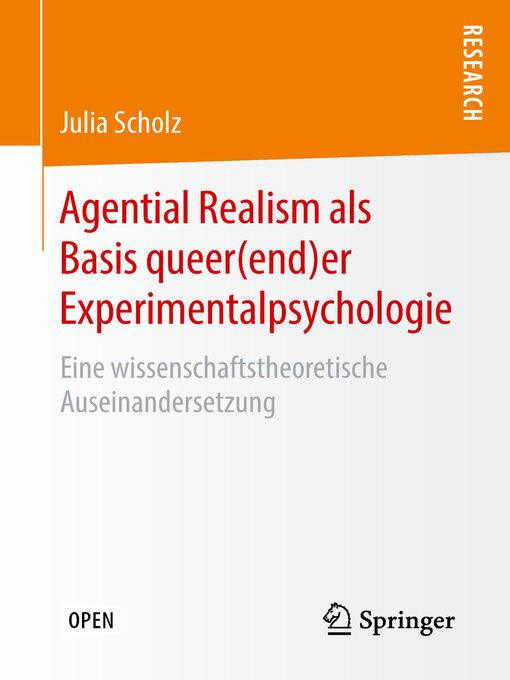 Title details for Agential Realism als Basis queer(end)er Experimentalpsychologie by Julia Scholz - Available